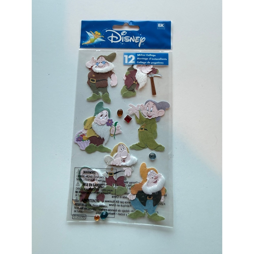 Disney Snow White Seven Dwarfs EK Success 12pc Dimensional Sticker Collage New